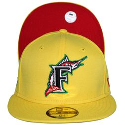 Florida Marlins Gas Pack Yellow 2003 100th Anniversary World Series Side Patch Side Patch Red UV 59FIFTY Fitted Hat