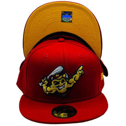 Fort Myers Mighty Muscles Red Hulk Hogan Color Brim Yellow UV 59FIFTY Fitted Hat