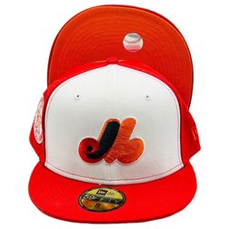 Montreal Expos Red Tom Brady Color Brim 1982 All Star Game Side Patch Orange UV 59FIFTY Fitted Hat