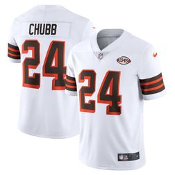 Cleveland Browns Nick Chubb White 1946 Collection Alternate Vapor Limited Jersey