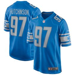 Detroit Lions Aidan Hutchinson Nike Blue Game Jersey