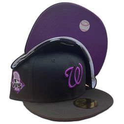 Washington Nationals Black 2019 World Series Purple UV 59FIFTY Fitted Hat