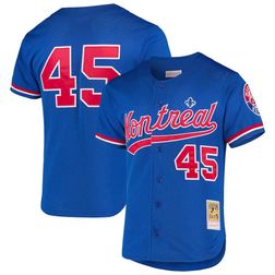 Montreal Expos Pedro Martinez Mitchell & Ness 1997 Royal Blue Cooperstown Mesh Pullover Jersey