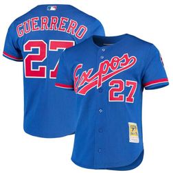 Montreal Expos Vladimir Guerrero Mitchell & Ness 2002 Royal Blue Cooperstown Authentic Mesh BP Jersey