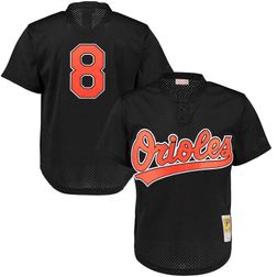 Baltimore Orioles Cal Ripken Mitchell & Ness 1997 Black Cooperstown Mesh Pullover Jersey