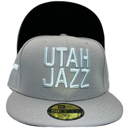 Utah Jazz Gray Jazz Note Side Patch Black UV 59FIFTY Fitted Hat