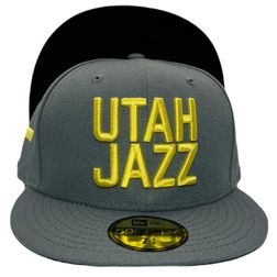 Utah Jazz Graphite Jazz Note Side Patch Black UV 59FIFTY Fitted Hat