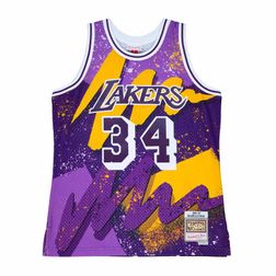 Los Angeles Lakers Shaquille O'Neal Mitchell & Ness 1996-97 Hardwood Classics Hyper Hoops Jersey