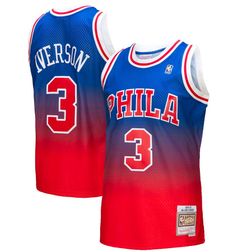 Philadelphia 76ers Allen Iverson Red Royal Mitchell & Ness 1996-97 Hardwood Classics Fadeaway Jersey