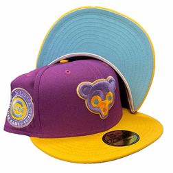 Chicago Cubs Purple Two 1962 All Star Game Side Patch Baby Blue UV 59FIFTY Fitted Hat