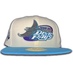 Tampa Bay Devil Rays Two Tone Chrome 1998 Inaugural Side Patch Gray UV 59FIFTY Fitted Hat