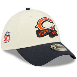 Chicago Bears Cream New Era 2022 Sideline 39THIRTY Two Tone Flex Hat