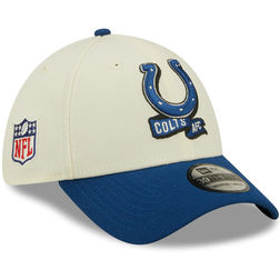 Indianapolis Colts Cream New Era 2022 Sideline 39THIRTY Two Tone Flex Hat