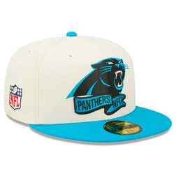 Carolina Panthers New Era Cream Two Tone 2022 Sideline NFL 59FIFTY Fitted Hat