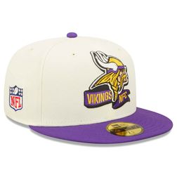 Minnesota Vikings New Era Cream Two Tone 2022 Sideline NFL 59FIFTY Fitted Hat