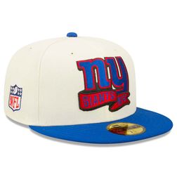 New York Giants New Era Cream Two Tone 2022 Sideline NFL 59FIFTY Fitted Hat