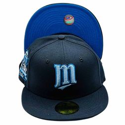 MInnesota Twins Navy The Office Micheal Scott 40th Season Patch Blue UV 5950 Fitted Hat 