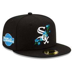 Chicago White Sox Black Patch Bloom Icy Blue UV 59FIFTY Fitted Hat