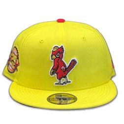 St Louis Cardinals Yellow Cooperstown 125th Anniversary Patch Red UV 59FIFTY Fitted Hat