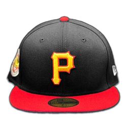 Pittsburgh Pirates Pro Image Exclusive Black 3 Decades Patch Pink Sweatband and UV 59FIFTY Fitted Hat