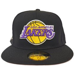 Los Angeles Lakers Pro Image Exclusive Black 2020 Champs Patch Pink Sweatband and UV NBA 59FIFTY Fitted Hat