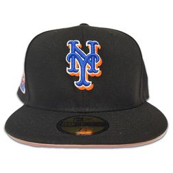 New York Mets Pro Image Exclusive Black 25th Anniversary Patch Pink Sweatband and UV 59FIFTY Fitted Hat