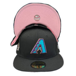 Arizona Diamondbacks Pro Image Exclusive Black 20th Anniversary Patch Pink Sweatband and UV 59FIFTY Fitted Hat