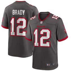 Tampa Bay Buccaneers Tom Brady Nike Pewter Alternate Game Jersey