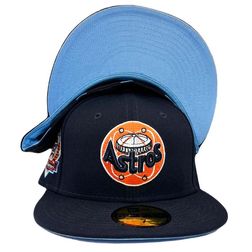 Houston Astros Pro Image Exclusive Navy Silver Anniversary Patch Blue Sweatband and UV 59FIFTY Fitted Hat