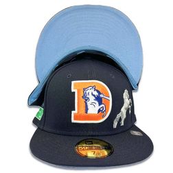 Denver Broncos Pro Image Exclusive Black Mile High Patch Blue Sweatband and UV 59FIFTY Fitted Hat