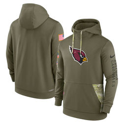 Arizona Cardinals 2022 Salute To Service Nike Olive Green Therma Performance Pullover Hoodie