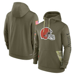 Cleveland Browns 2022 Salute To Service Nike Olive Green Therma Performance Pullover Hoodie