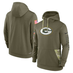 Green Bay Packers 2022 Salute To Service Nike Olive Green Therma Performance Pullover Hoodie