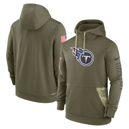 Tennessee Titans 2022 Salute To Service Nike Olive Green Therma Performance Pullover Hoodie