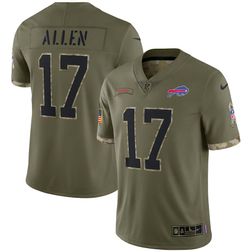 Buffalo Bills Josh Allen Nike 2022 Salute to Service Olive Green Limited Jersey