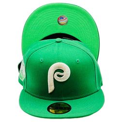 Philadelphia Phillies Green Alt Logo Side Patch Lime UV New Era 59Fifty Fitted Hat