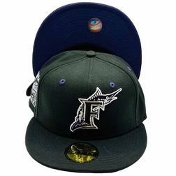 Miami Marlins Black Expansion Year Swap 1993 Innaugural Season Side Patch Purple UV New Era 59Fifty Fitted Hat