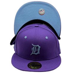 Detroit Tigers Purple ADTR 2 World Series Side Patch Light Blue UV New Era 59Fifty Fitted Hat