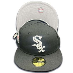 Chicago White Sox Black Comiskey Park Side Patch Gray UV 59FIFTY Fitted Hat