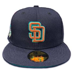 San Diego Padres Navy Copper 1998 World Series Patch Teal UV 59FIFTY Fitted Hat