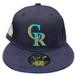 Colorado Rockies Navy Copper 2010 All Star Game Patch Teal UV 59FIFTY Fitted Hat