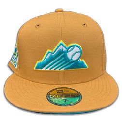 Colorado Rockies Tan 25th Anniversary Patch Teal UV 59FIFTY Fitted Hat