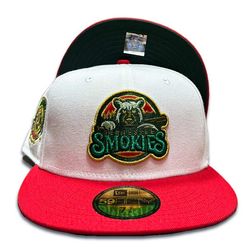 Tennessee Smokies White Two Tone Southern League Patch Green UV 59FIFTY Fitted Hat