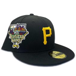 Pittsburgh Pirates Pro Image Exclusive Black Oversize Patch Lavender Purple UV 59FIFTY Fitted Hat