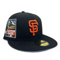 San Francisco Giants Pro Image Exclusive Black Oversize Patch Lavender Purple UV 59FIFTY Fitted Hat