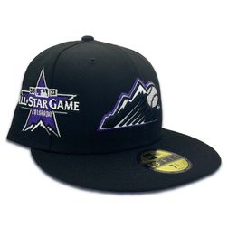 Colorado Rockies Pro Image Exclusive Black Oversize Patch Lavender Purple UV 59FIFTY Fitted Hat