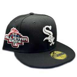 Chicago White Sox Pro Image Exclusive Black Oversize Patch Lavender Purple UV 59FIFTY Fitted Hat