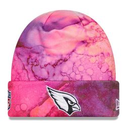 Arizona Cardinals Pink Tie Dye 2022 NFL Cuffed Crucial Catch Knit Beanie Hat