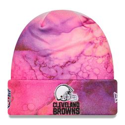 Cleveland Browns Pink Tie Dye 2022 NFL Cuffed Crucial Catch Knit Beanie Hat