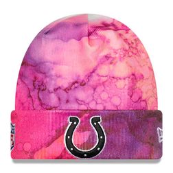 Indianapolis Colts Pink Tie Dye 2022 NFL Cuffed Crucial Catch Knit Beanie Hat